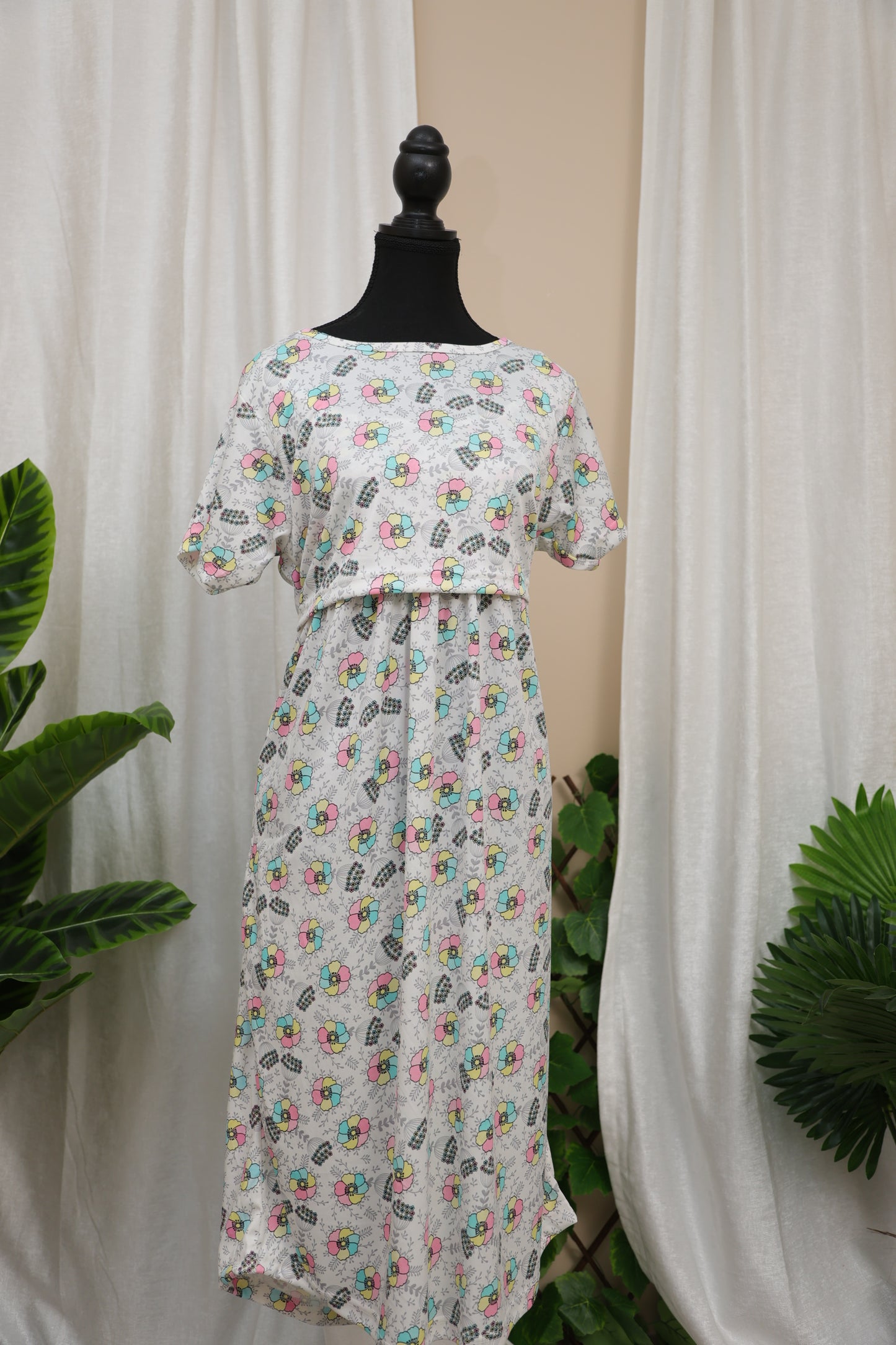 Pastel Petals Maternity Dress