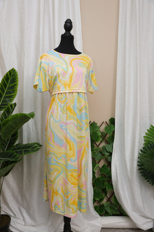 Sunset Swirl Maternity Dress