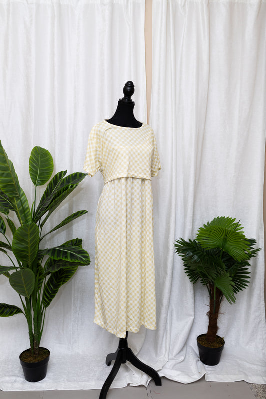 Sunny Gingham Maternity Dress