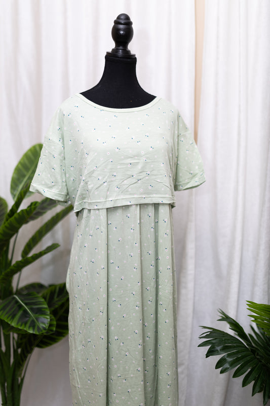 Mint Blossom Maternity Dress