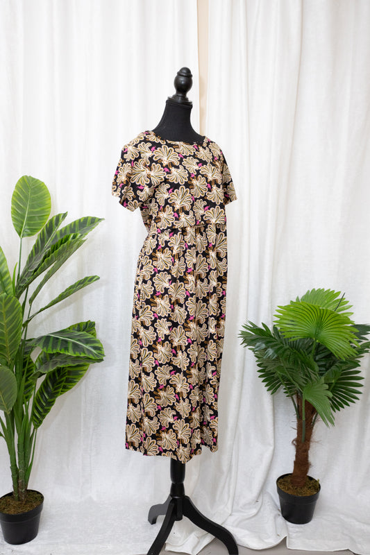 Golden Bloom Maternity Dress