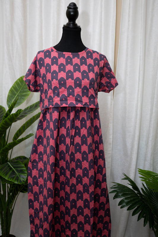 Geometric Grace Maternity Dress