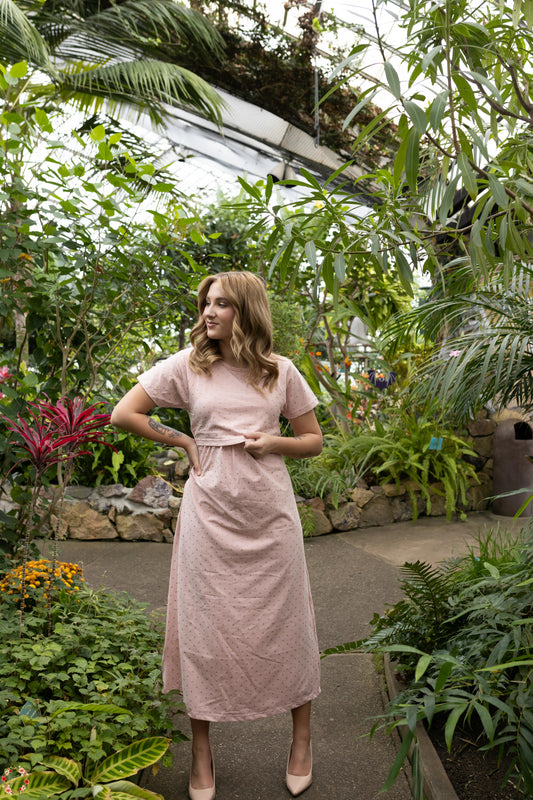 Blush Dots Maternity Dress