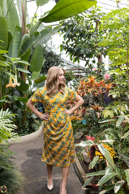 Golden Leaf Maternity Dress