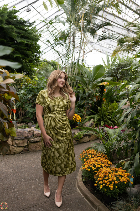 Jungle Moss Maternity Dress